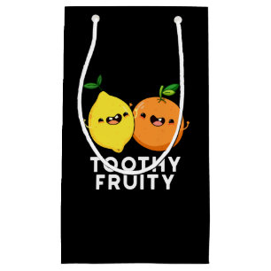 Petit Sac Cadeau Toothy Fruity Funny Fruit Pun Dark BG