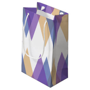 Petit Sac Cadeau Triangles pourpre, bleu et jaune