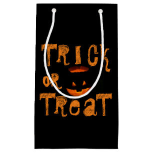 Petit Sac Cadeau Tricoter ou traiter le Citrouille d'Halloween