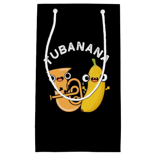 Petit Sac Cadeau Tubanana Funny Tuba Banana Pun Dark BG (Devant)