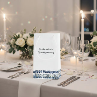 Petit Sac Cadeau Tulipes en bleu Delft