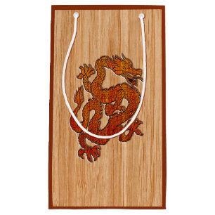 Petit Sac Cadeau Un dragon oriental en bambou