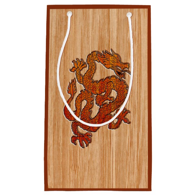 Petit Sac Cadeau Un dragon oriental en bambou (Devant)