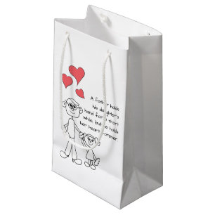 Petit Sac Cadeau Un père tient la main de sa fille