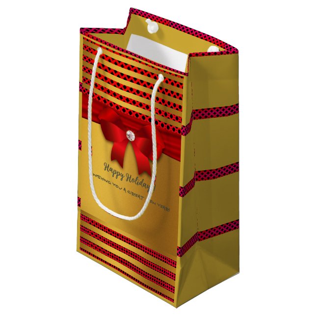 Petit Sac Cadeau Vacances ou Nouvel An & Plus- (Devant Angle)