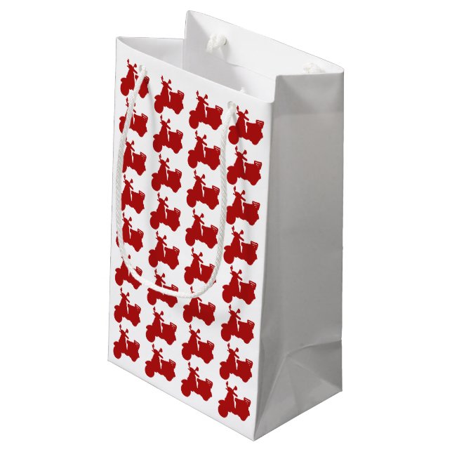 Petit Sac Cadeau Vélo rouge de moteur (Dos Angle)