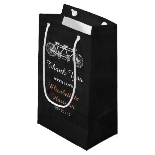 Petit Sac Cadeau Vélo Tandem Sur Chalkboard Mariage Favoriser