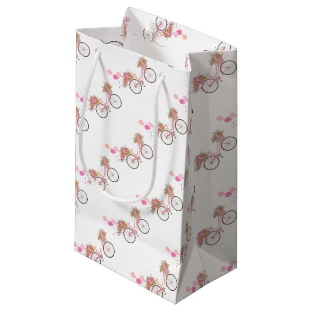 Petit Sac Cadeau Vélo Whimsical Rose (Devant Angle)