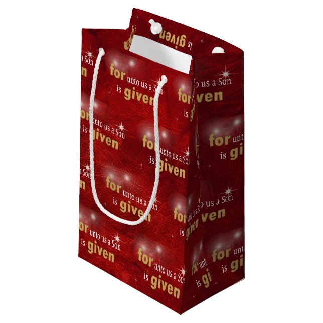 Petit Sac Cadeau Verset de la Bible de Noël (Devant Angle)