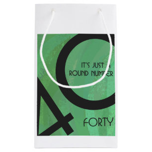 Petit Sac Cadeau Vert 40 Décennie Anniversaire