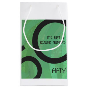 Petit Sac Cadeau Vert 50 Décennie Anniversaire