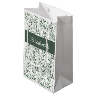 Petit Sac Cadeau Vert sauge pays français olivier nom personnalisé