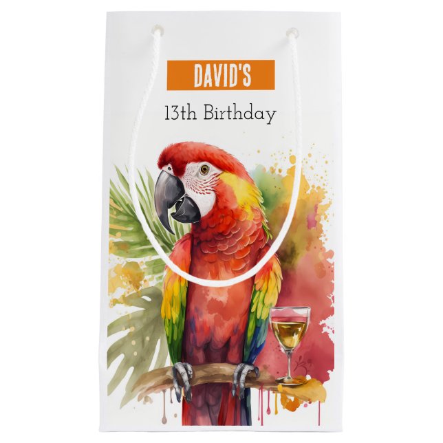 Petit Sac Cadeau Vibes d'été Parrot - Fête d'anniversaire - (Devant)
