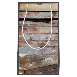Petit Sac Cadeau Vieux bois rustique bateau en bois plank