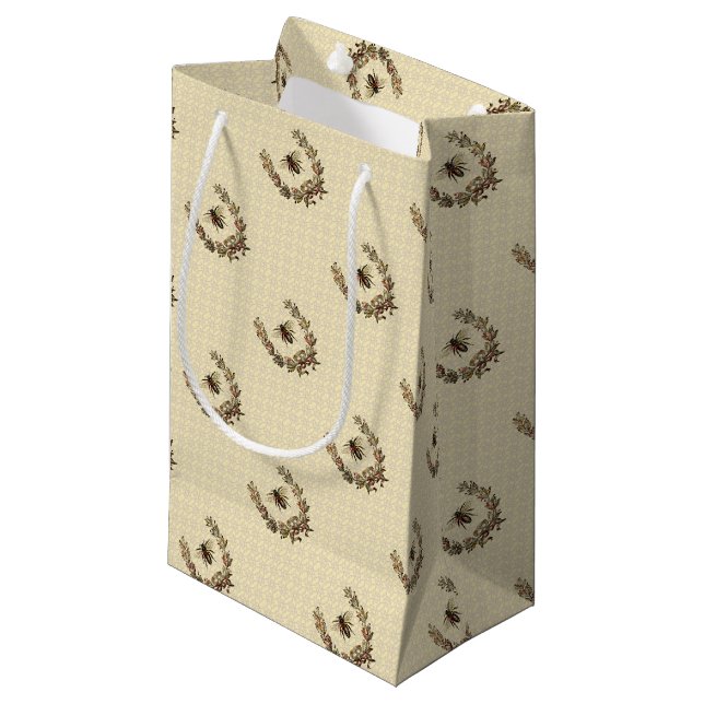 Petit Sac Cadeau Vintage couronne d'abeilles (Devant Angle)