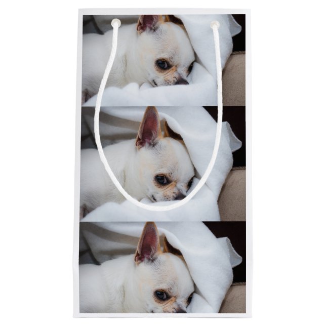 Petit Sac Cadeau Votre chiot chien de compagnie photo personnalisée (Devant)