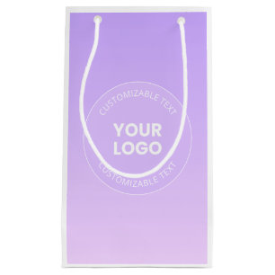 Petit Sac Cadeau Votre logo Dégradé ombré lavande subtil