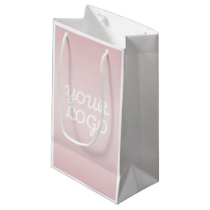 Petit Sac Cadeau Votre logo & Élégant Moderne Blush Rose Ombré