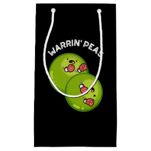 Petit Sac Cadeau Warrin Peace Funny Pea Puns Dark BG