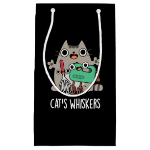 Petit Sac Cadeau Whiskers Cat's Funny Baking Pun Dark BG