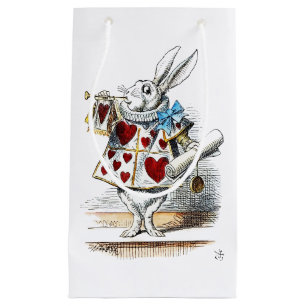 Petit Sac Cadeau White Rabbit Alice Wonderland Hearts Fourre-tout