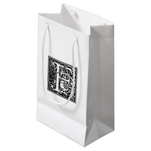Petit Sac Cadeau William Morris Alphabet "F" (Devant Angle)