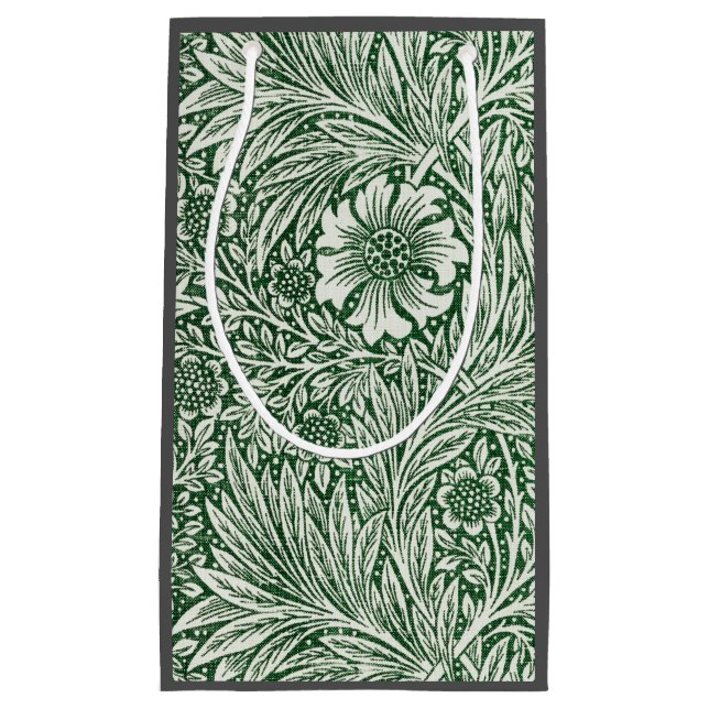 Petit Sac Cadeau william morris marigold fleurs vertes (Devant)