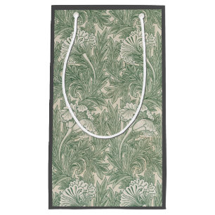 Petit Sac Cadeau William Morris tulip fond textile vert