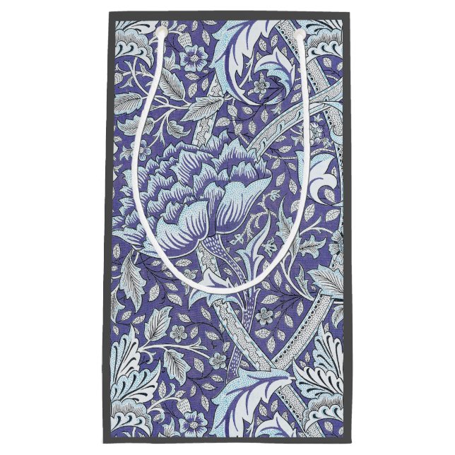 Petit Sac Cadeau William Morris Windrush fleurs bleues (Devant)