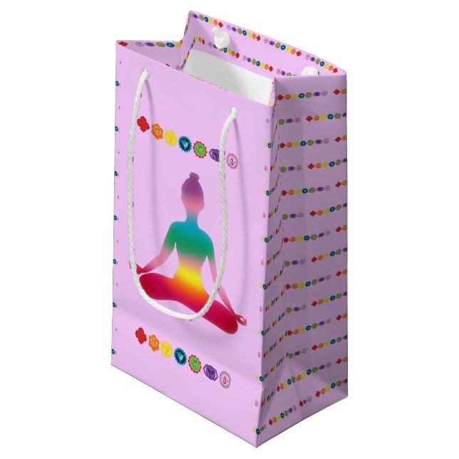 Petit Sac Cadeau Yoga sept Chakras (Devant Angle)