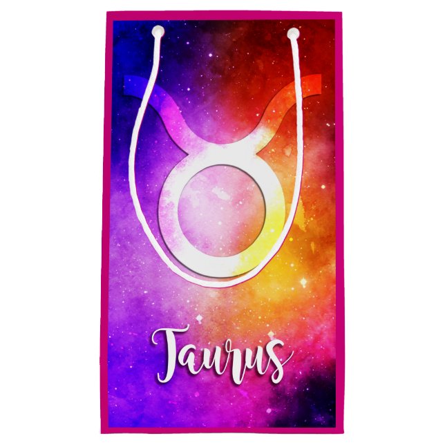 Petit Sac Cadeau Zodiac : Bonbons Spatiaux Taurus (Devant)