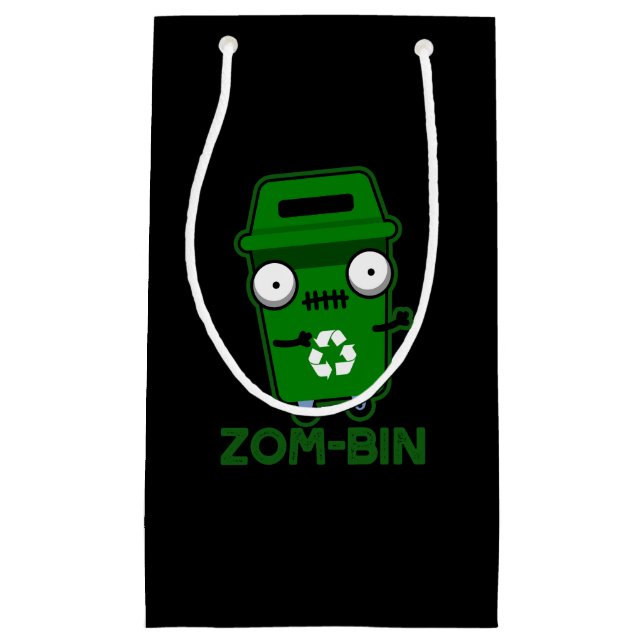Petit Sac Cadeau Zom bin Funny Zombie Trash Bin Pun Dark BG (Devant)