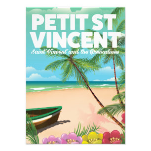 Petit Saint Vincent Urlaubsposter. Fotodruck