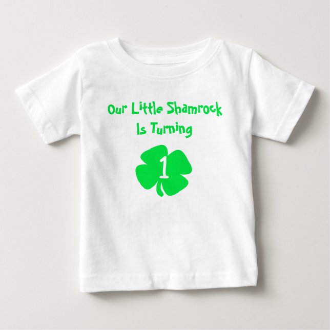 Petit Shamrock 1er anniversaire T-shirt bébé (Devant)