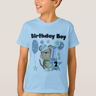Petit Singe Avec Cadeaux T-shirts 2e Anniversaire