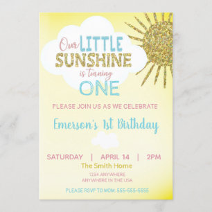 Petit soleil Invitation Anniversaire vous êtes mon