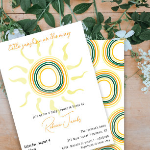 Petit soleil sur le chemin Baby Shower Invitation