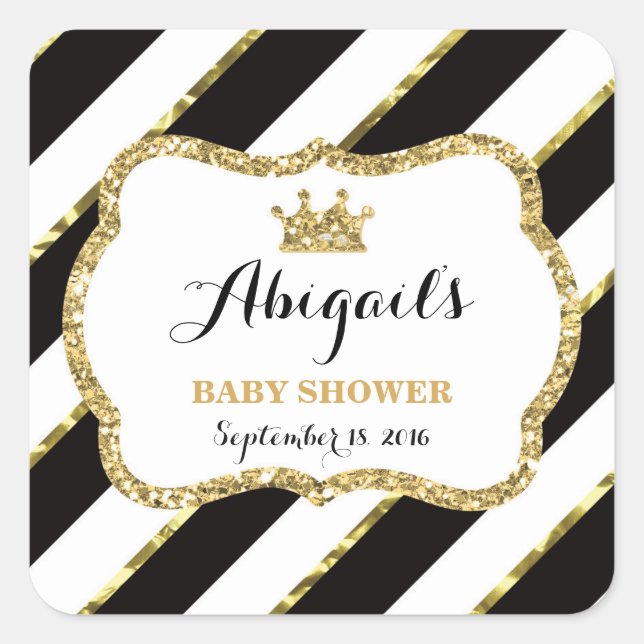 Petit Sticker Princesse, Noir, Parties scintillant (Devant)