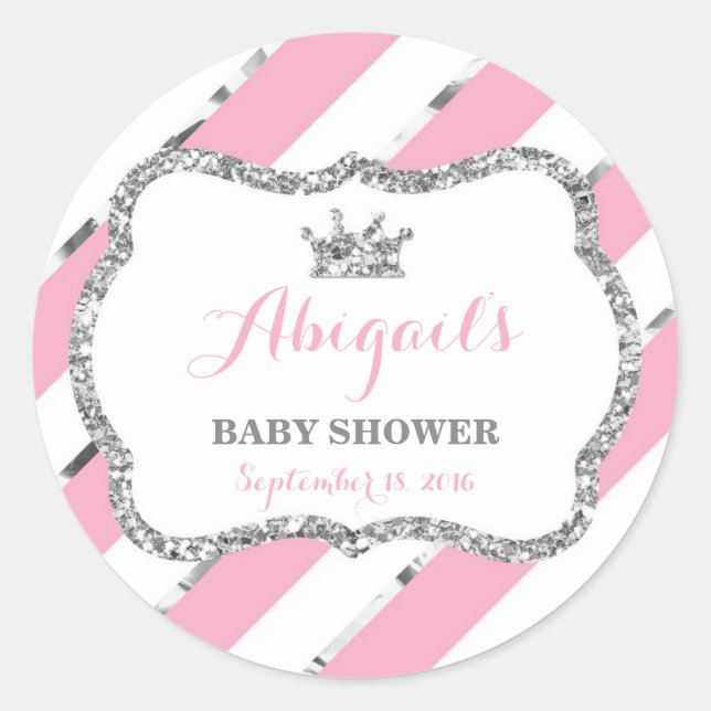 Petit Sticker Princesse, Rose, Parties scintillant (Devant)