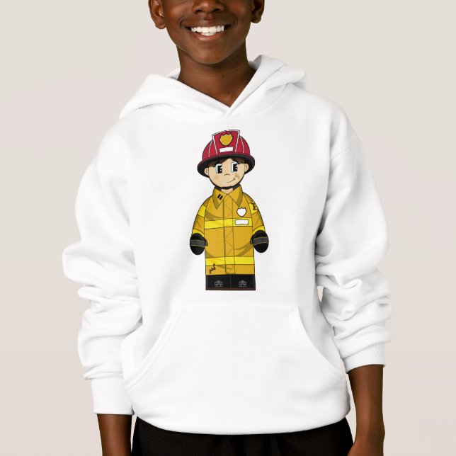 Petit sweat - shirt à capuche mignon de pompier (Devant)
