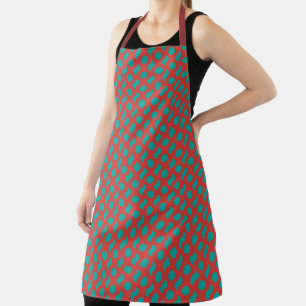 Petit tablier rouge vert Motif tout-en-un