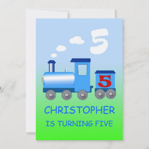 Petit train 5e anniversaire invitation