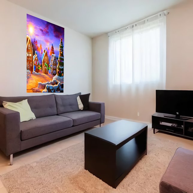 Petit village de pain d'épices | AI Art Poster (Créateur téléchargé)