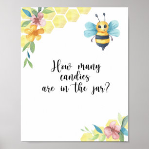 Petite abeille devine combien de bonbons Affiche