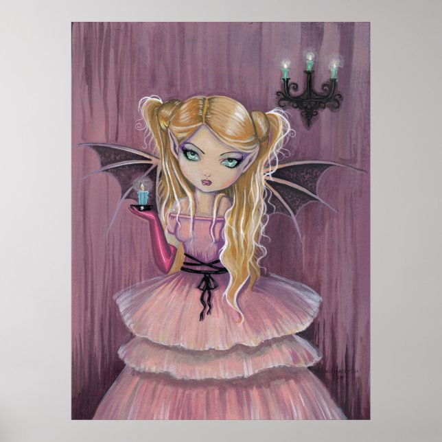 Petite affiche de fée vampire gothique (Devant)