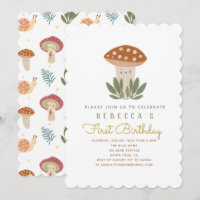 Petite Baby shower de champignons Invitation