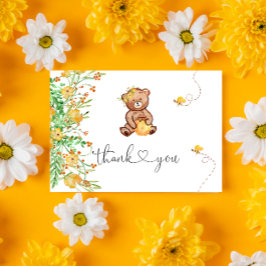 Petite baby shower d'ours au miel cartes de remerc