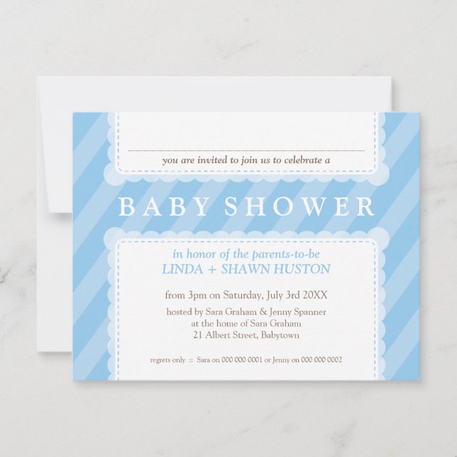 PETITE BABY SHOWER ERSUCHT :: Regen fällt 7L Einladung (Vorderseite)