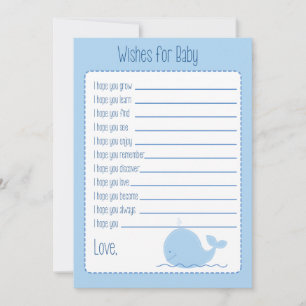 Petite Baleine Bleue Souhaite Carte Bébé