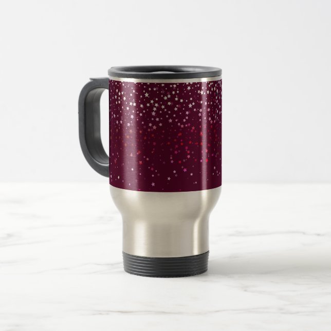 Petite Berry Stars Travel Coffee Mug-Wine Reisebecher (Vorderseite Links)